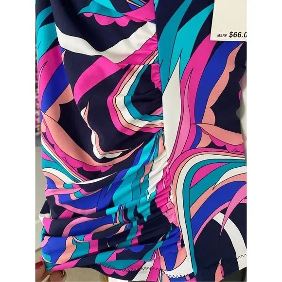 Leilani Floral Multicolor swimwear Top Sz 6 - Picture 5 of 5